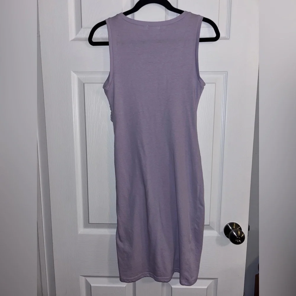 Leith Lavender Ruched Midi Dress Size Small - Picture 5 of 6